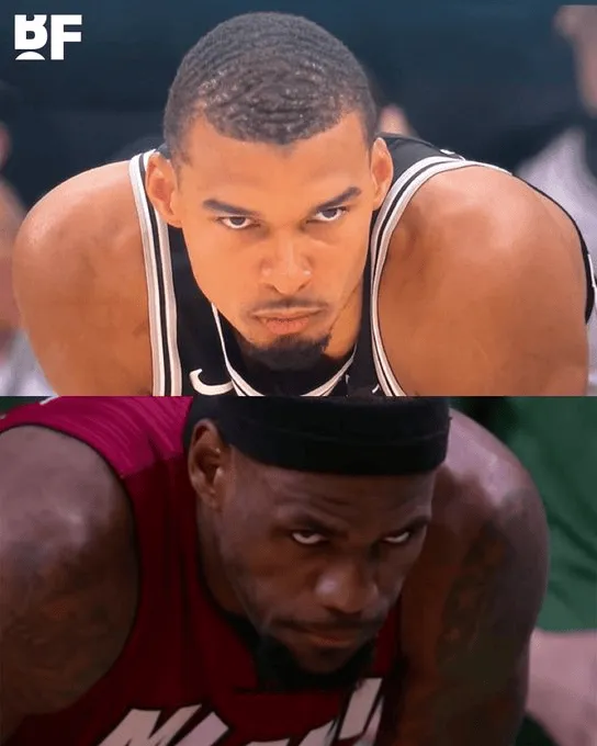 山猫NBA在线观看-BF晒文班和詹姆斯表情对比照：外星人化身小皇帝！
